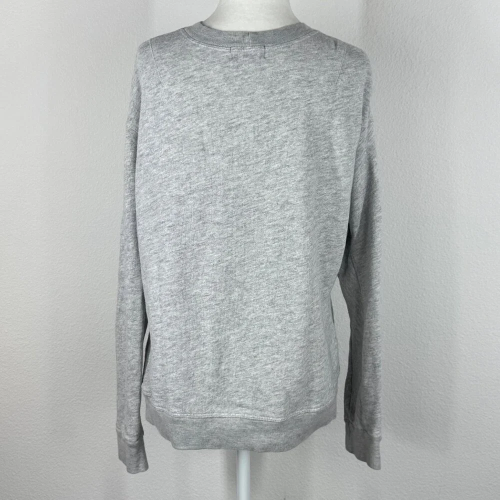 Monrow Sweatshirt Gray Leopard Print Crewneck Size S Pullover Long Sleeve - Picture 3 of 10